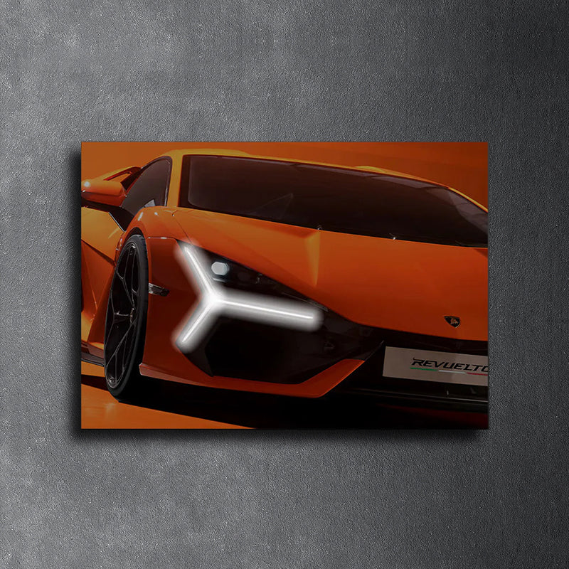 LAMBORGHINI REVUELTO - Neon Poster plexiglas