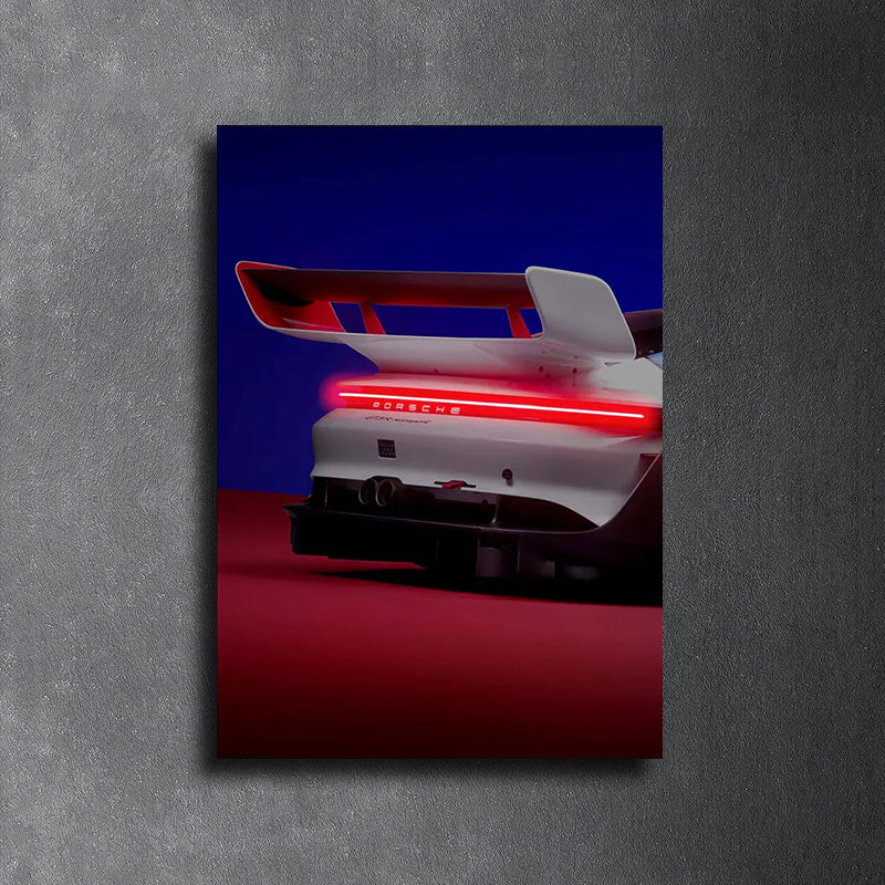 PORSCHE 911 GT3 R - Neon Poster plexiglass