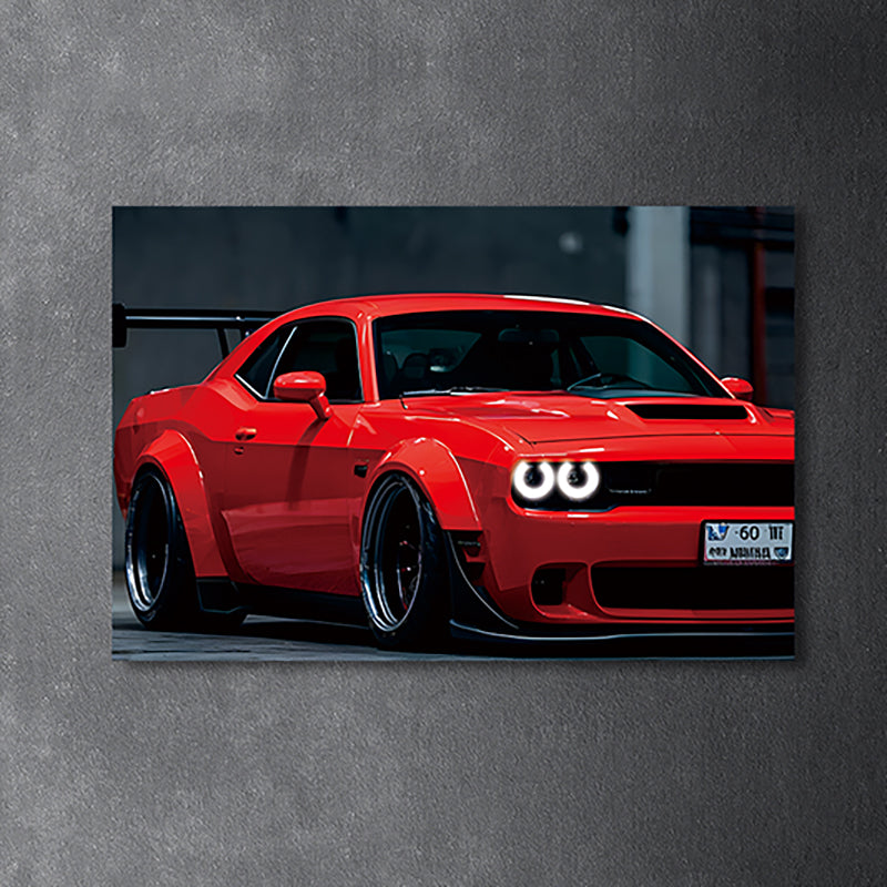 DODGE CHALLENGER SRT - Neon Poster plexiglass