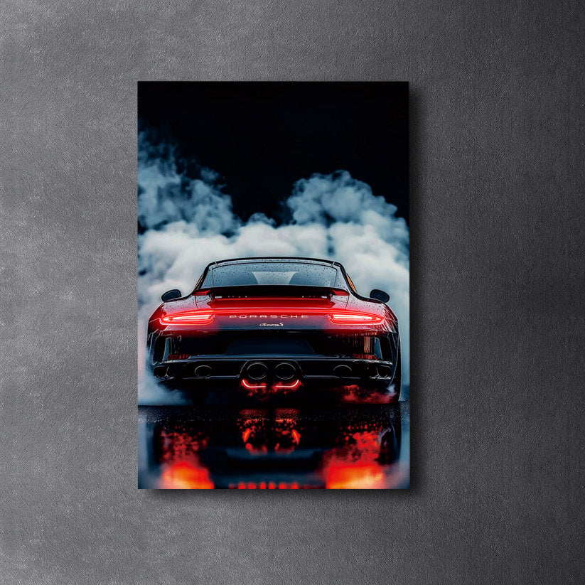 PORSCHE 911 CARRERA S - Neon Poster plexiglass