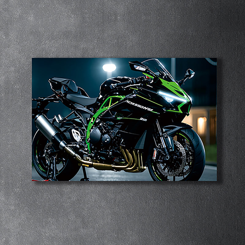 KAWASAKI NINJA H2 - Neon Poster plexiglass