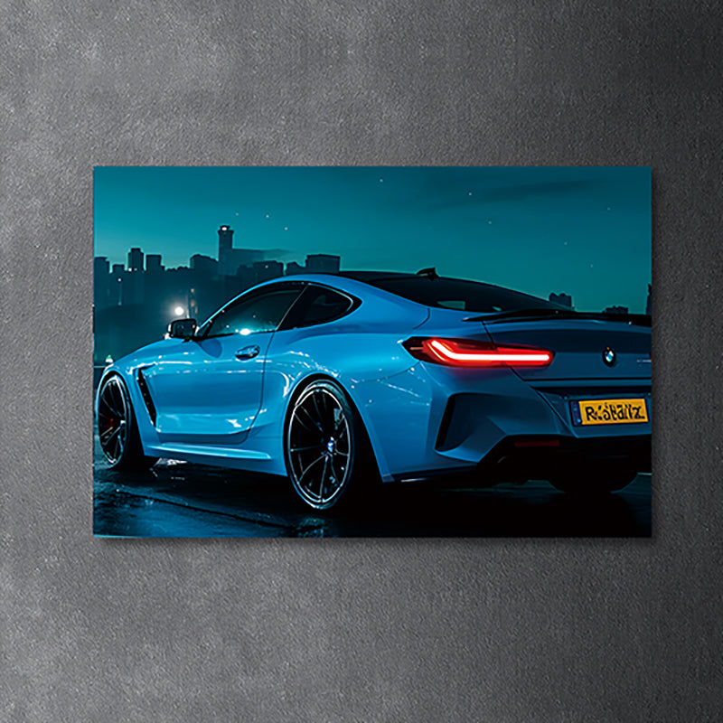 BMW Série 8 Coupé - Neon Poster plexiglass